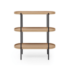 Seek & Ramble Shelving Cleo 3 Tier Shelf 90cm x 80cm Bookcase/Console Natural Ash Black Frame