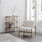 Seek & Ramble Shelving Cleo 3 Tier Shelf 90cm x 80cm Bookcase/Console Natural Ash Black or Gold Frame