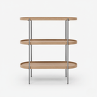 Seek & Ramble Shelving Cleo 3 Tier Shelf 90cm x 80cm Bookcase/Console Natural Ash & Brushed Steel