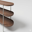 Seek & Ramble Shelving Cleo 3 Tier Shelf 90cm x 80cm Bookcase/Console Walnut & Brushed Steel Frame