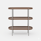 Seek & Ramble Shelving Cleo 3 Tier Shelf 90cm x 80cm Bookcase/Console Walnut & Brushed Steel Frame