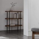 Seek & Ramble Shelving Cleo 3 Tier Shelf 90cm x 80cm Bookcase/Console Walnut Gold or Black Frame
