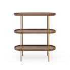 Seek & Ramble Shelving Cleo 3 Tier Shelf 90cm x 80cm Bookcase/Console Walnut Gold or Black Frame