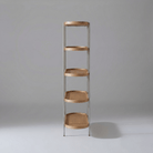 Seek & Ramble Shelving Cleo 5 Tier Shelf 165cm x 100cm Bookcase Natural Ash Brushed Stainless Steel