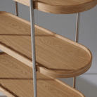 Seek & Ramble Shelving Cleo 5 Tier Shelf 165cm x 100cm Bookcase Natural Ash Brushed Stainless Steel