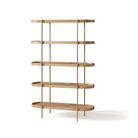 Seek & Ramble Shelving Cleo 5 Tier Shelf 165cm x 100cm Bookcase Natural Ash & Gold Frame