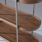 Seek & Ramble Shelving Cleo 5 Tier Shelf 165cm x 100cm Bookcase Walnut & Brushed Steel Frame