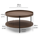 Seek & Ramble Coffee Tables Cleo 69cm Round Coffee Table Walnut With Storage Shelf