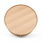 Seek & Ramble Coffee Tables Cleo 90cm Round Coffee Table Ash With Storage Shelf Gold Legs