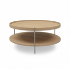 Seek & Ramble Coffee Tables Cleo 90cm Round Coffee Table Natural Ash & Brushed Stainless Steel Legs