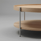 Seek & Ramble Coffee Tables Cleo 90cm Round Coffee Table Natural Ash & Brushed Stainless Steel Legs