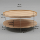 Seek & Ramble Coffee Tables Cleo 90cm Round Coffee Table Natural Ash & Brushed Stainless Steel Legs