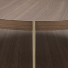 Seek & Ramble Coffee Tables Cleo 90cm Round Coffee Table Walnut & Gold Legs With Storage Shelf