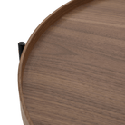 Seek & Ramble Bundles Cleo Set of 2 40cm Round Side Table With Storage Shelf Walnut Bundle