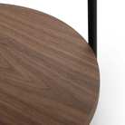 Seek & Ramble Bundles Cleo Set of 2 40cm Round Side Table With Storage Shelf Walnut Bundle