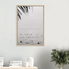 Seek & Ramble Canvas Bali Surfers Ocean Coastal Serene Framed Canvas Print - Black & White Art 60x90cm