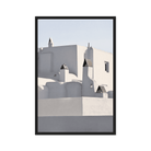Seek & Ramble Canvas Black frame Mykonos Rooftop Framed Canvas Print - Black & White Art 60x90cm