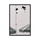 Seek & Ramble Canvas Black frame Bali Beach Umbrellas Framed Canvas Print - Black & White Art 60x90cm