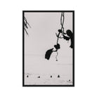 Seek & Ramble Canvas Black frame Bali Surfers Vine Framed Canvas Print - Black & White Art 60x90cm