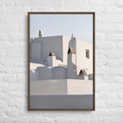 Seek & Ramble Canvas Mykonos Rooftop Framed Canvas Print - Black & White Art 60x90cm