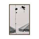 Seek & Ramble Canvas Brown frame Bali Beach Umbrellas Framed Canvas Print - Black & White Art 60x90cm