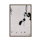 Seek & Ramble Canvas Brown frame Bali Surfers Vine Framed Canvas Print - Black & White Art 60x90cm