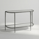 Seek & Ramble Hall Table Gatsby 110cm Console Hall Table Fluted Glass Brushed Gunmetal Grey