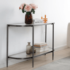 Seek & Ramble Hall Table Gatsby Console Hall Table Fluted Glass Brushed Gunmetal Grey