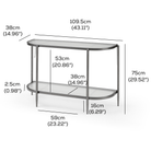 Seek & Ramble Hall Table Gatsby Console Hall Table Fluted Glass Brushed Gunmetal Grey