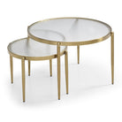 Seek & Ramble Coffee Tables Gatsby 3 Pce Room Table Set Fluted Glass & Brushed Gold Metal Bundle