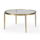 Seek & Ramble Coffee Tables Gatsby 3 Pce Room Table Set Fluted Glass & Brushed Gold Metal Bundle