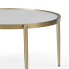 Seek & Ramble Coffee Tables Gatsby 3 Pce Room Table Set Fluted Glass & Brushed Gold Metal Bundle