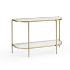 Seek & Ramble Coffee Tables Gatsby 3 Pce Room Table Set Fluted Glass & Brushed Gold Metal Bundle