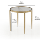 Seek & Ramble Side Table Gatsby 48cm Round Side Table Fluted Glass Gold Metal