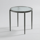 Seek & Ramble Side Table Gatsby Round 48cm Fluted Glass Side Table  Gunmetal Grey