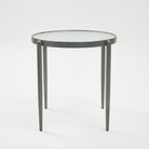 Seek & Ramble Side Table Gatsby Round 48cm Fluted Glass Side Table  Gunmetal Grey