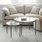 Seek & Ramble Coffee Tables Gatsby Round Fluted Glass Coffee Table Gunmetal Grey