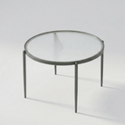 Seek & Ramble Coffee Tables Gatsby Round Fluted Glass Coffee Table Gunmetal Grey