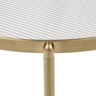 Seek & Ramble Bundles Gatsby Set of 2 48cm Round Side Tables Fluted Glass Gold Metal Bundle