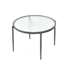 Seek & Ramble Coffee Tables Gatsby Set of 2 Coffee Table Nest Fluted Glass & Brushed Gunmetal Grey