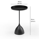 Seek & Ramble Side Tables Harrison Round 40cm Side Table Black Metal Tray Top & Pedestal Base