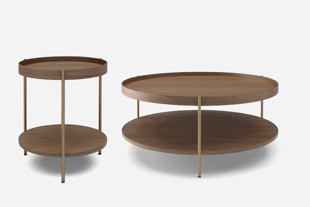 Compact 80 cm modern coastal coffee table, fluted glass top and gold pedestal base, minimal silhouette, perfect for small apartments and studios.