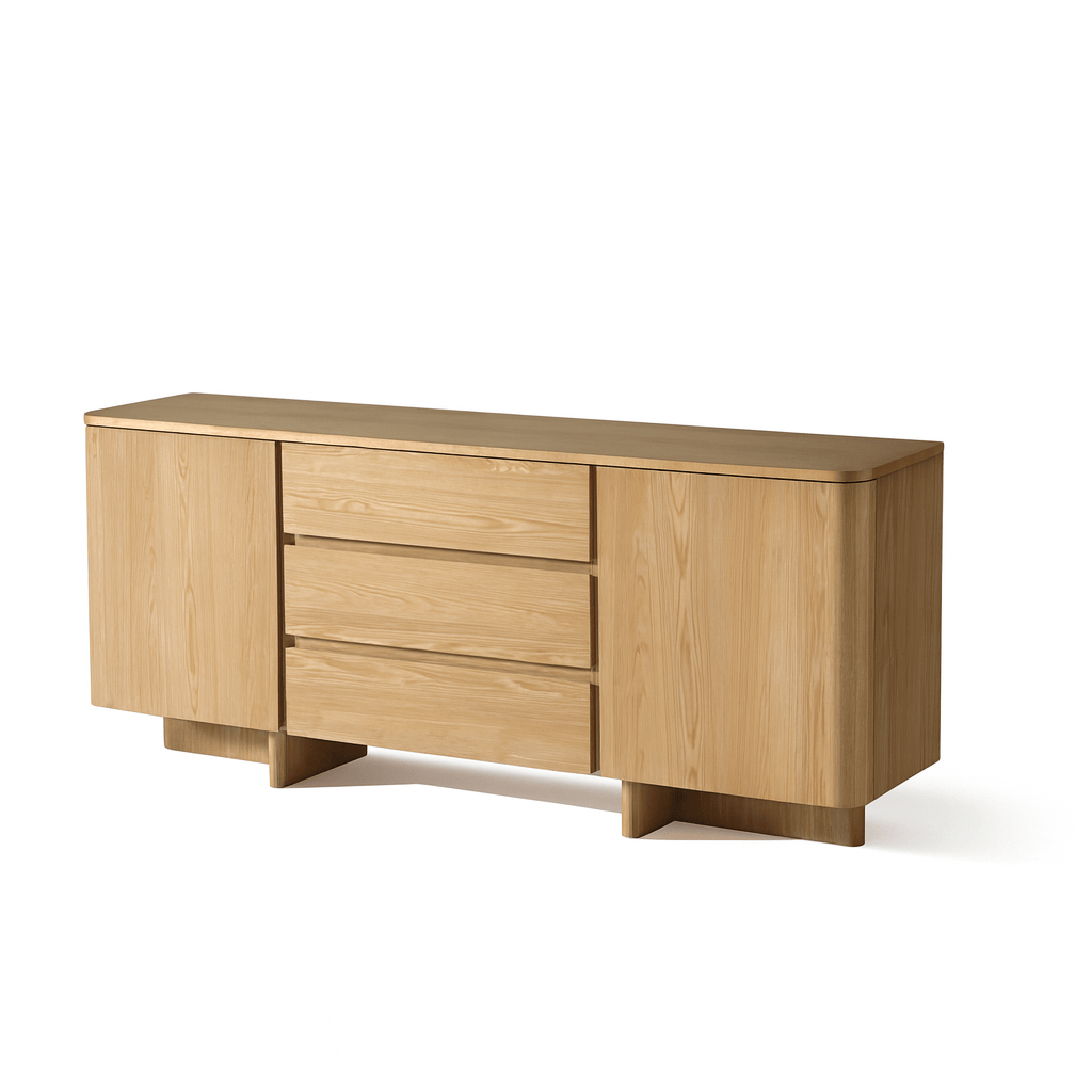 Seek & Ramble Cabinets Kiama 1.8m 2 Door 3 Drawer Buffet Natural Ash