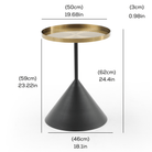 Seek & Ramble Side Table Lloyd Round 50cm Side Table Metal Brushed Gold & Black Cone Base