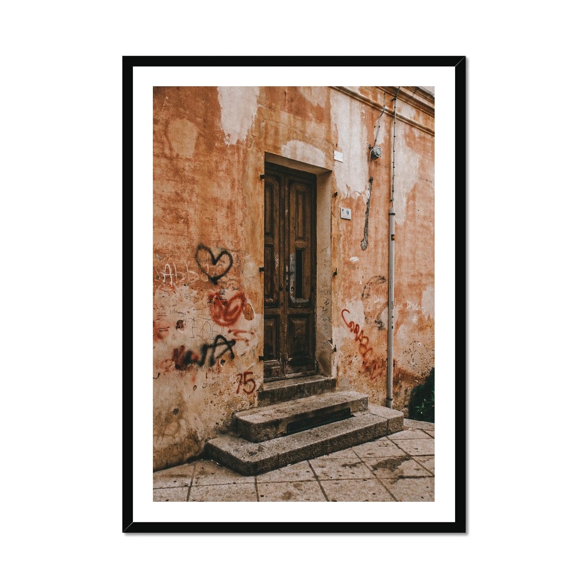 Seek & Ramble Framed Print A1 Portrait / Black Frame Love Italy  Framed Print