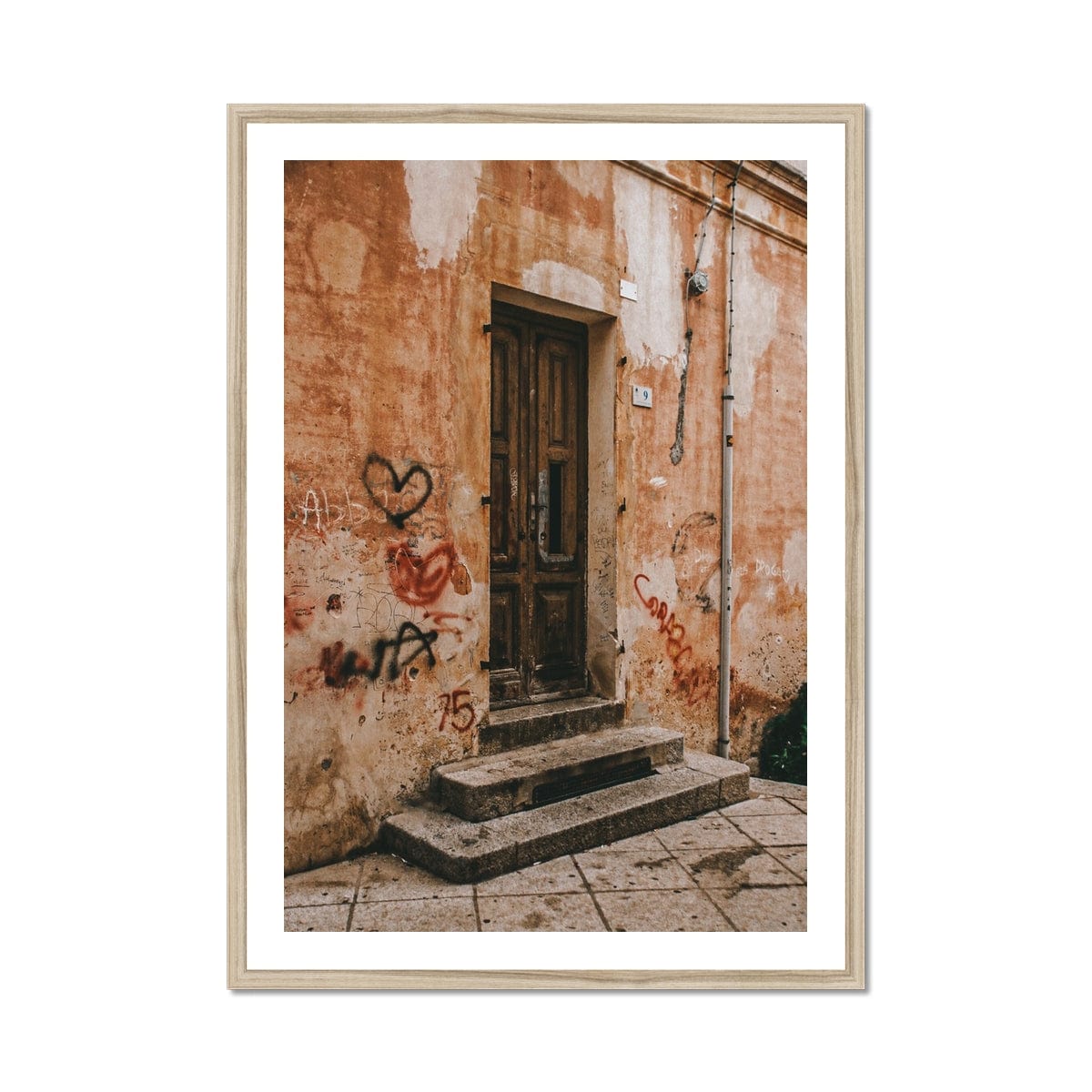 Seek & Ramble Framed Print A1 Portrait / Natural Frame Love Italy  Framed Print