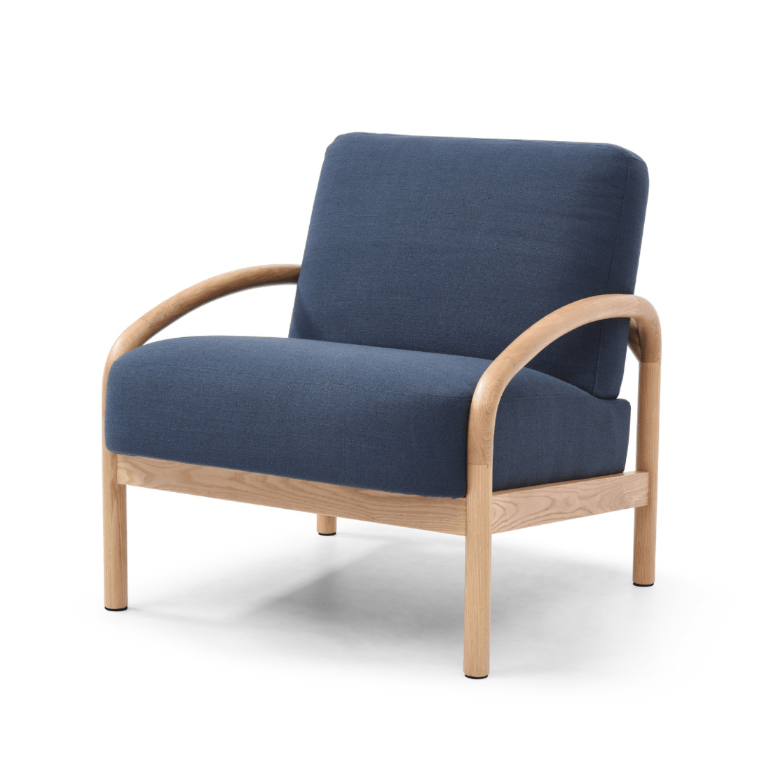 Seek & Ramble Accent Chair Costa Navy Luna Occasional Upholstered Armchair