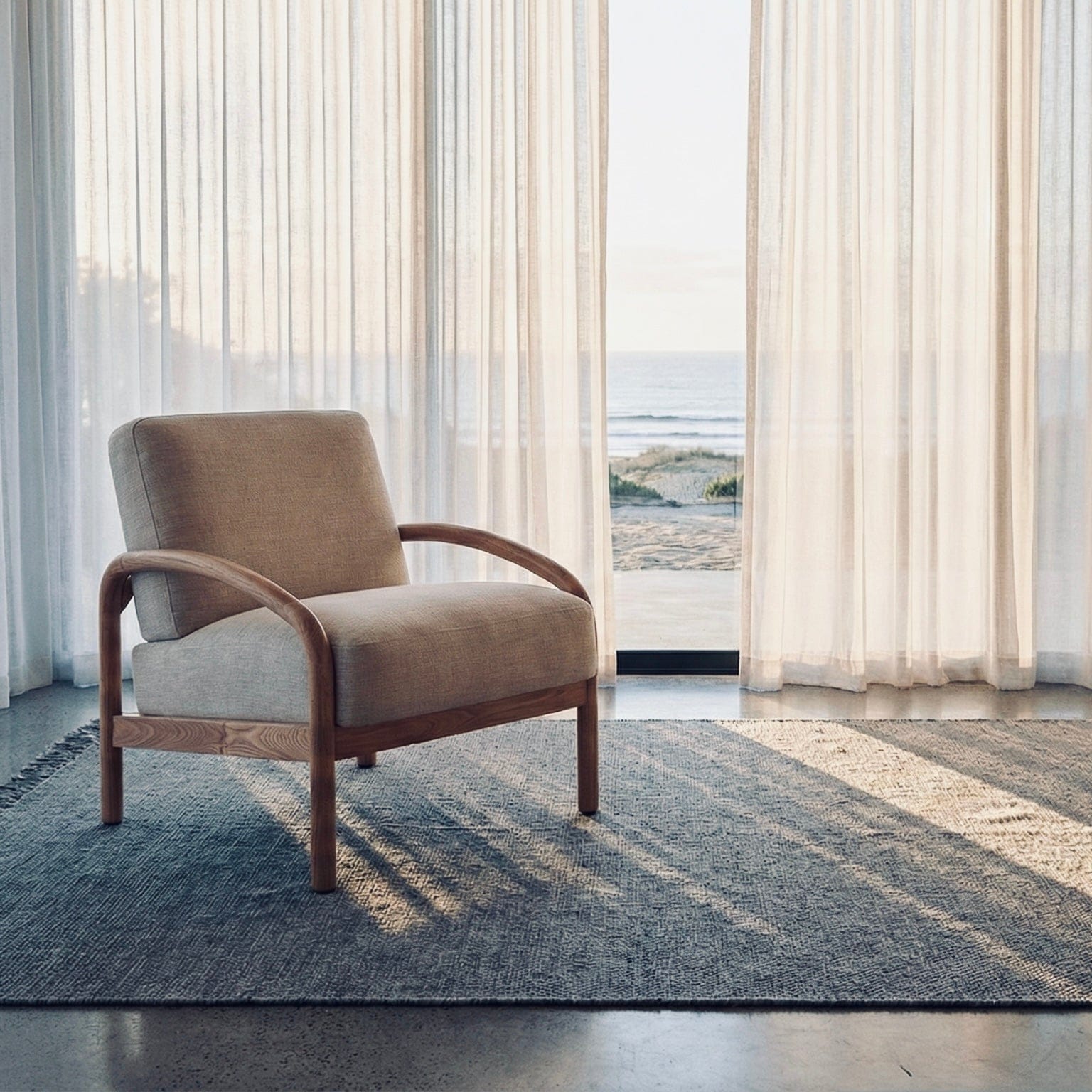 Seek & Ramble Accent Chair Luna Upholstered Armchair Natural by Francesco Feliziani