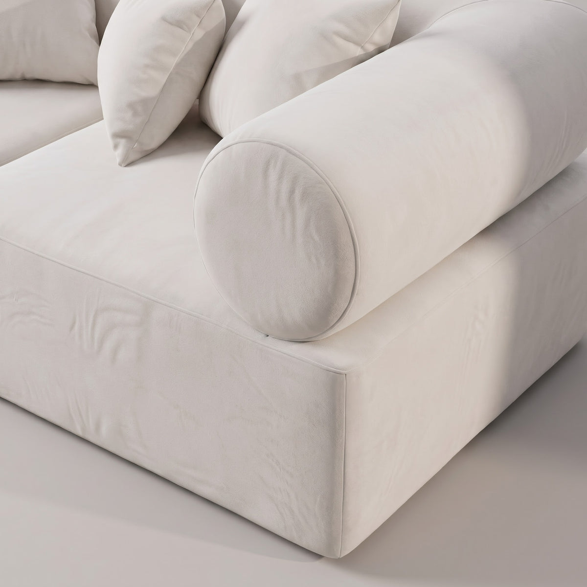 Seek & Ramble Masso 2-Seat Sofa in Ivory velvet