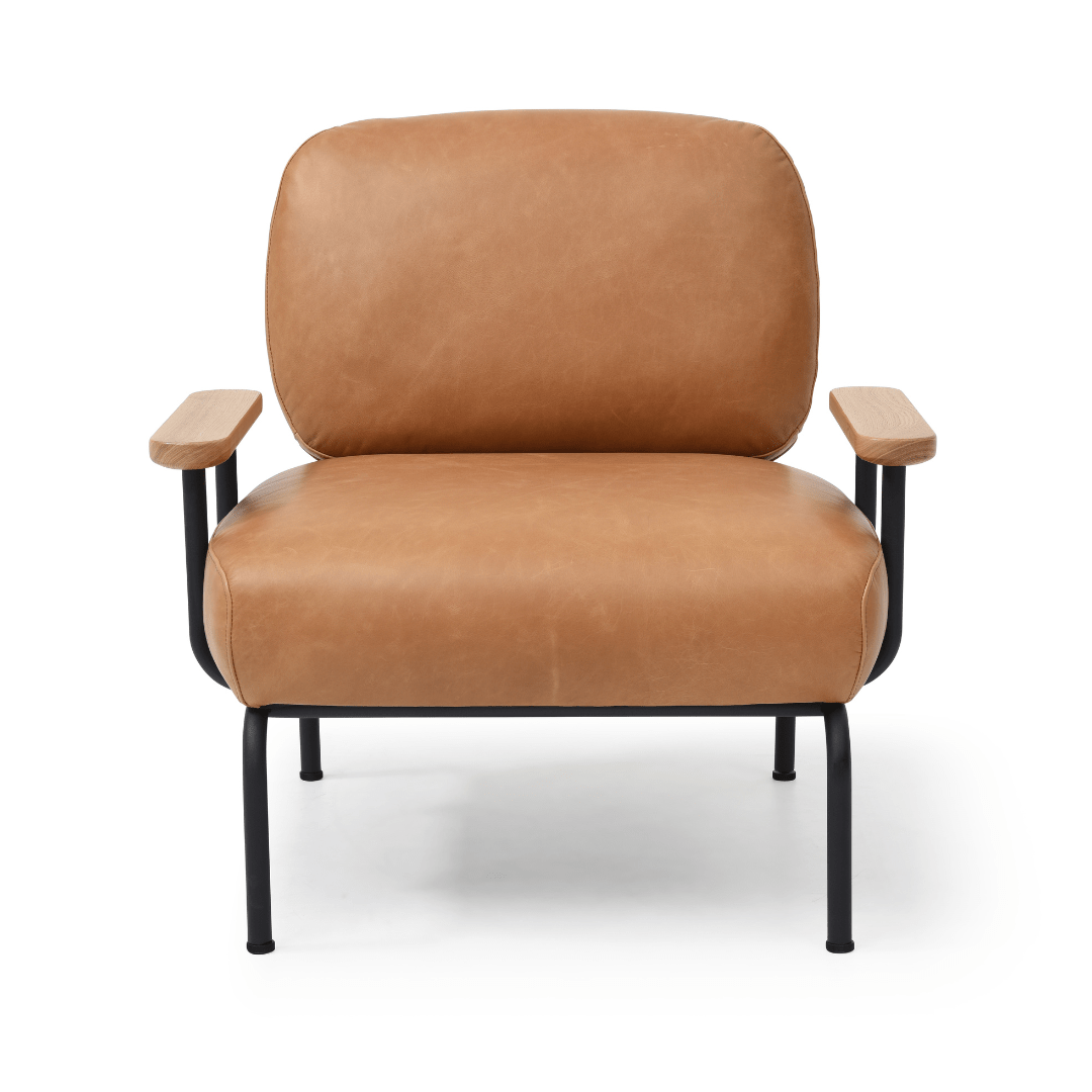 Seek & Ramble Accent Chair Mattia Mid Century Modern Occasional Armchair Leather